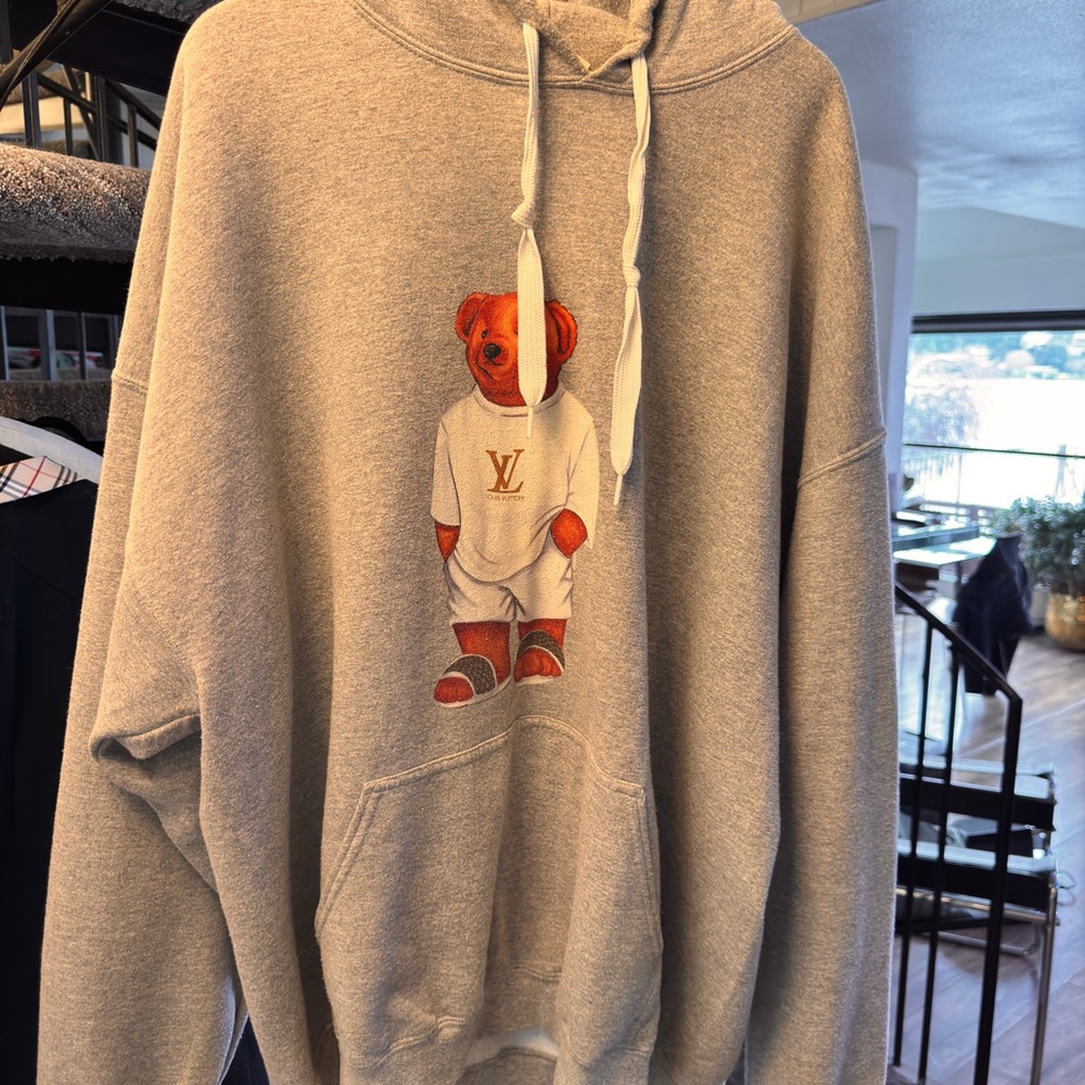 Gildan Gray Hoodie with Bear Design